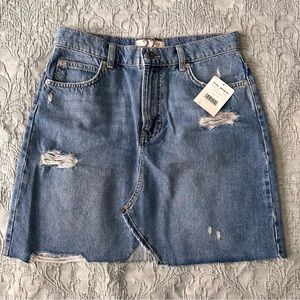 free people denim mini skirt